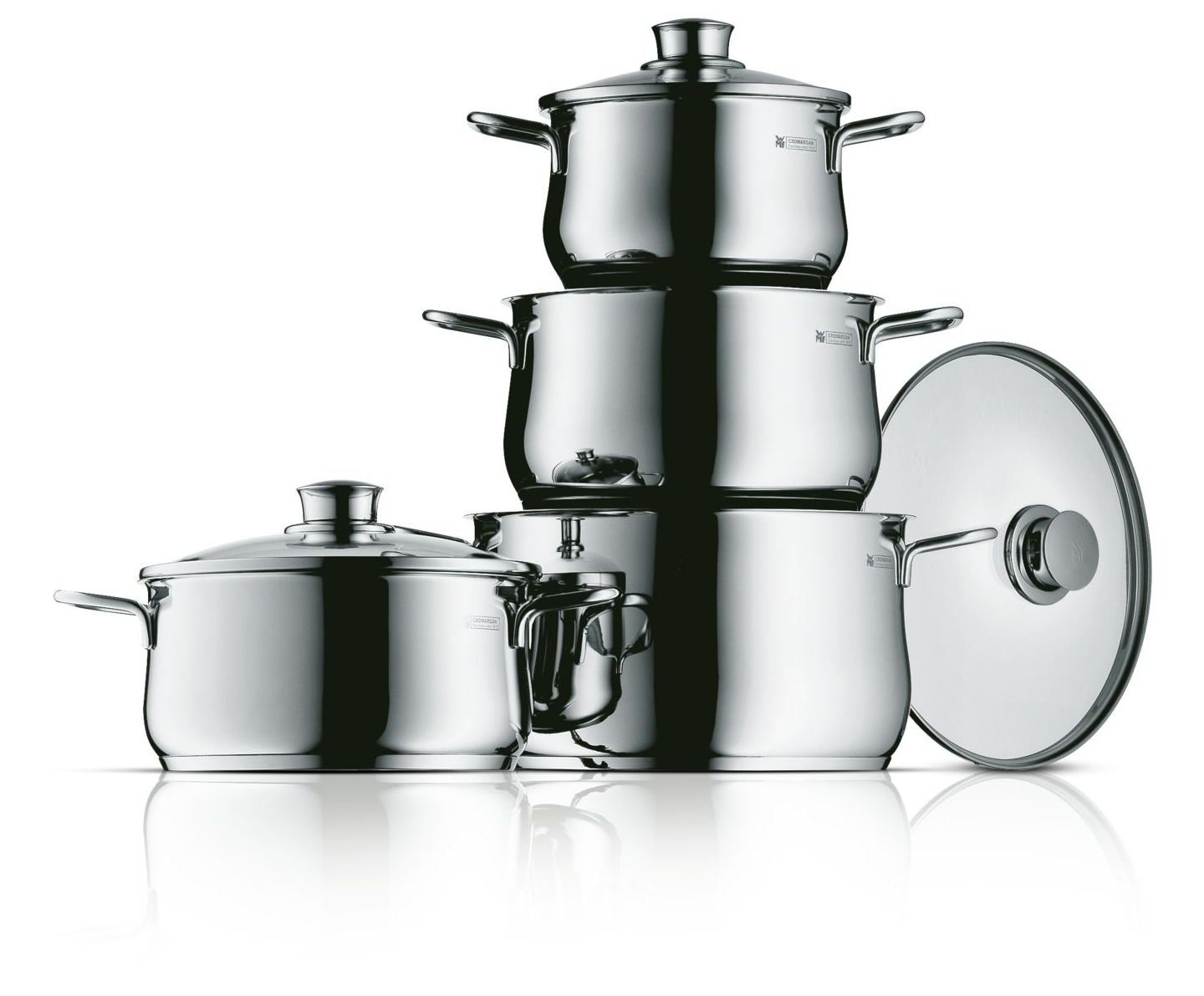 WMF - Batería cocina 4 piezas diadem plus - acero Cromargan 18/10 - cromado - todo tipo de fuegos
