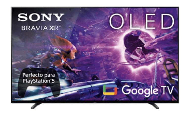 TV OLED 55" - Sony 55A80J, Bravia XR OLED, 4K HDR 120 Hz, Google TV (Smart TV), Dolby Atmos-Vision, IA, Negro