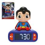 LEXIBOOK - Despertador Lámpara de Noche Superman, Sonidos y Melodías, Pantalla LCD Retroiluminada, Repetición (Snooze)