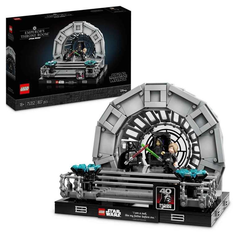 LEGO 75352 Star Wars Diorama: Sala del Trono del Emperador, Maqueta del 40 Aniversario del Retorno del Jedi