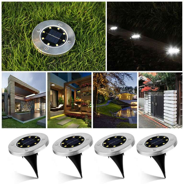 Lámparas LED solares para exterior (4 uds)