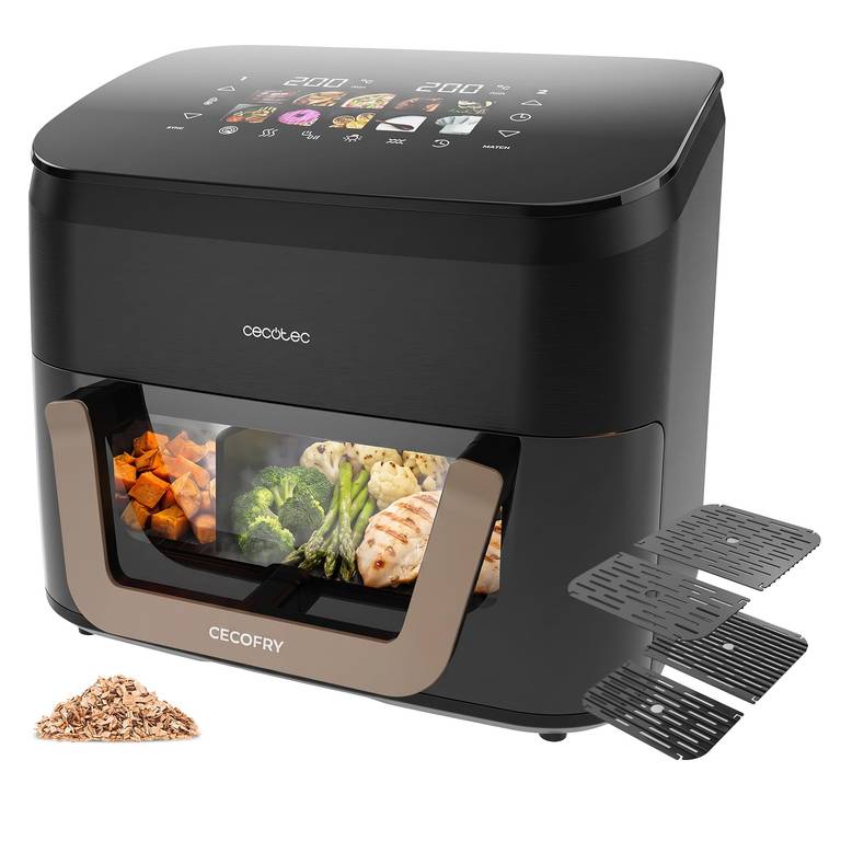 Cecotec Freidora de Aire 11L Cecofry&Grill Smokin» 11000, 2800W, 40-200°C, 10 Menús