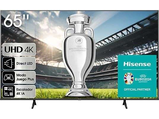 TV LED 65'' - Hisense 65A6K, Smart TV, UHD 4K, Dolby Vision, Modo juego Plus, DTS Virtual X, Control por voz (Desde la APP)