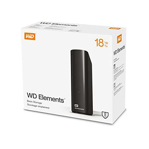 WD Elements - Disco duro externo de sobremesa de 18 TB con USB 3.0, color negro