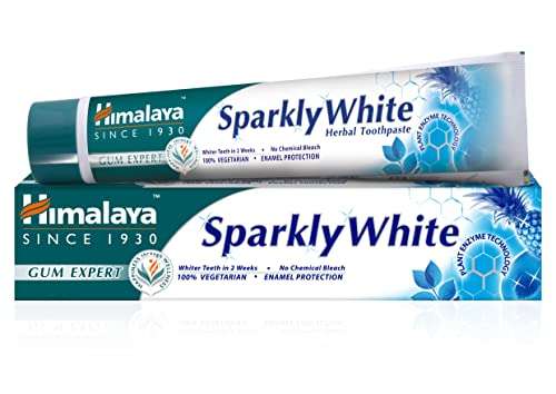 Himalaya Herbals Sparkly White Herbal Vegetarian Toothpaste for whitening teeth with advanced plague removal