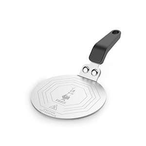 Adaptador de placa de inducción Bialetti Moka para usar cafeteras y utensilios de cocina en placas de inducción, acero, Color Negro, 13 cm
