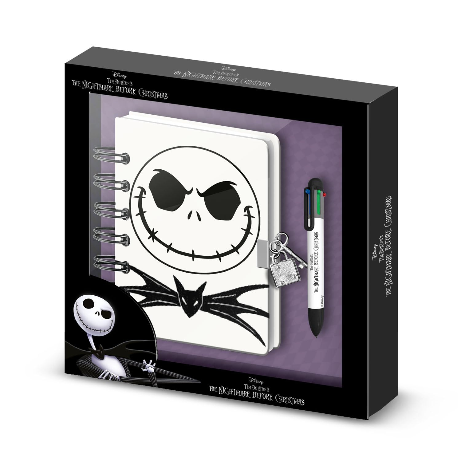 Disney Pesadilla Antes de Navidad Jack-Pack de Diario A5 + Bolígrafo de 6 Colores, Lila