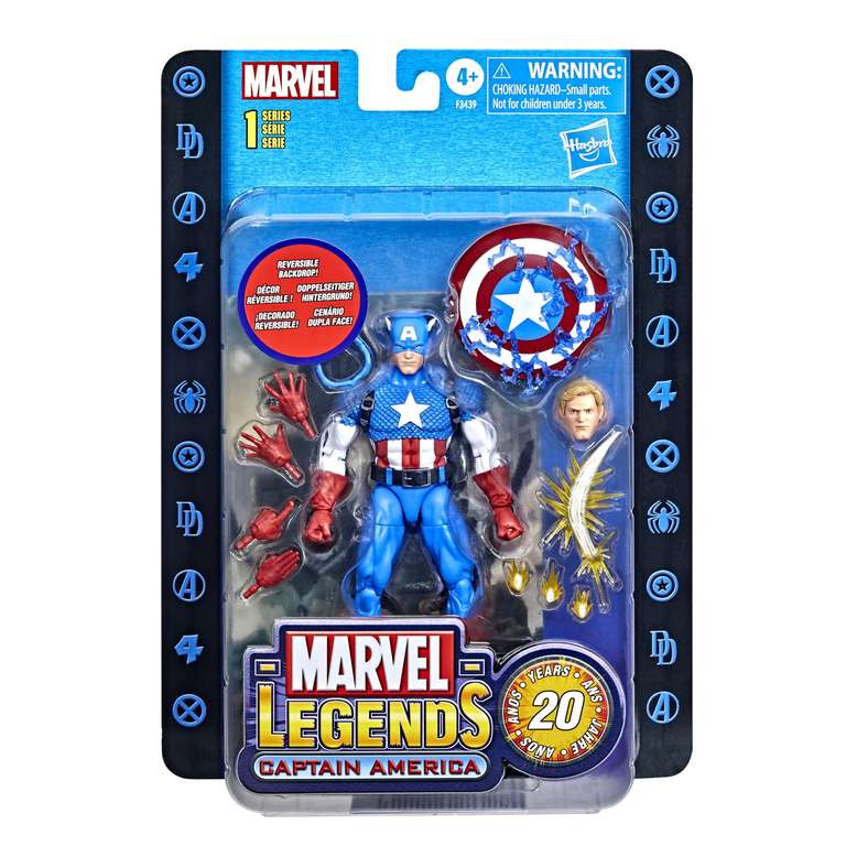 Hasbro Marvel Legends Series - Serie 1 del 20mo Aniversario - Figura Coleccionable de 15 cm del Capitán América