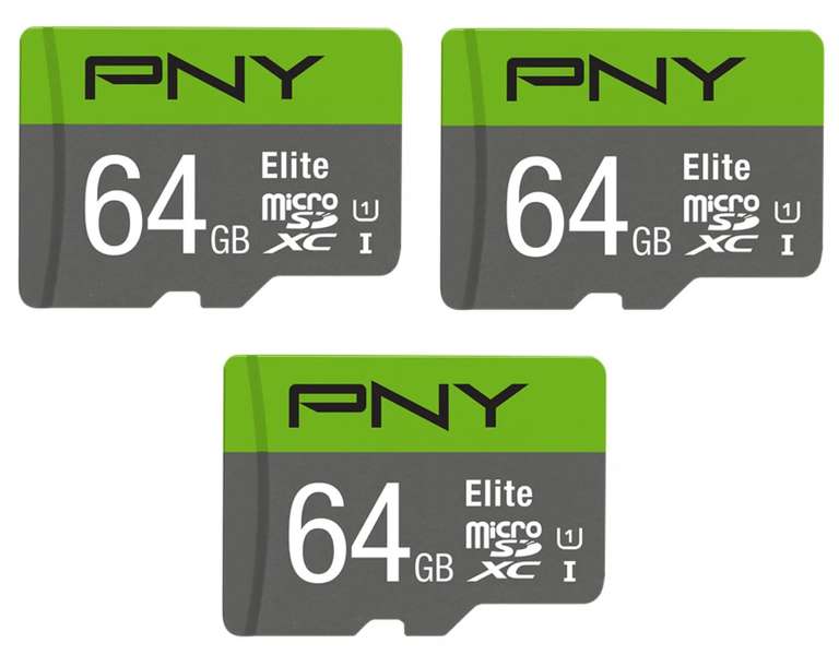 3x Tarjetas micro SD 64GB PNY