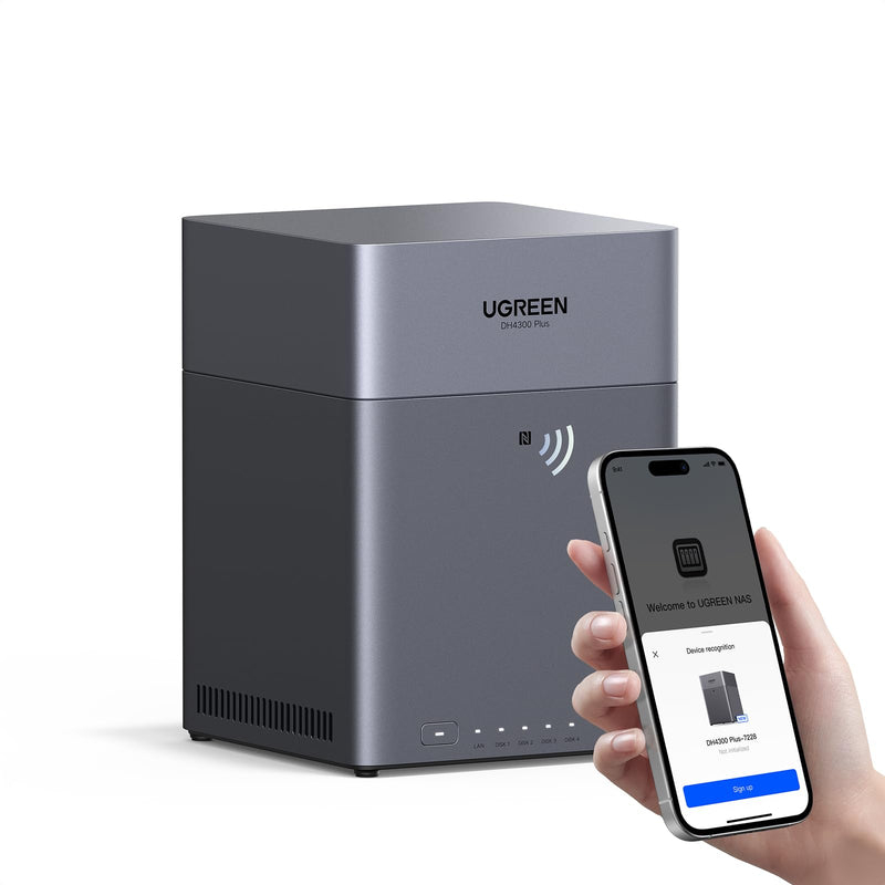 UGREEN NASync DH4300 Plus NAS de Escritorio 4 Bahías 8 GB RAM NFC 2.5 GbE (Sin Discos)