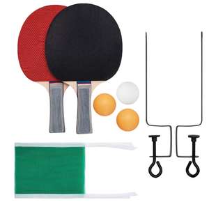 JELEX Palanga Set de 2 palas de tenis de mesa con red y 3 pelotas