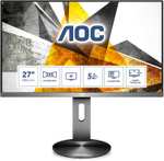 AOC Monitor U2790PQU- 27" UHD, 60 Hz, IPS, FlickerFree, 3840x2160, 350 cd/m, HDMI x2, Displayport 1x1.2