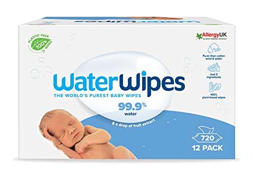 WaterWipes - Toallitas Originales biodegradables para bebés recién nacidos, formuladas con un 99,9 % de agua y sin perfume