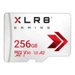 PNY XLR8 Gaming 256GB Clase 10 U3 V30 A2 Tarjeta de memoria microSDXC, Velocidad de lectura de hasta 100 MB/s
