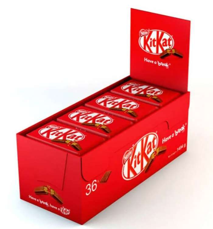 Kit Kat chocolatina en caja de 36 unidades de 41.5 gr.
