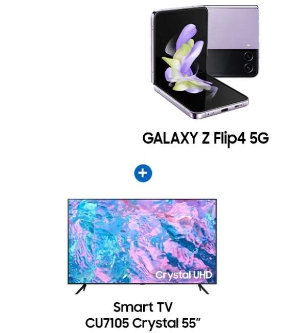 Samsung Galaxy Z Flip4 5G 512 GB + TV 4K SAMSUNG 55" DE REGALO