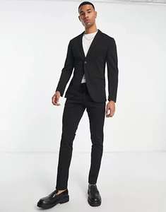 Chaqueta y pantalones de traje negros de corte slim de punto de Jack & Jones Premium. Tallas M-L-XL-XXL. (+en descripción)