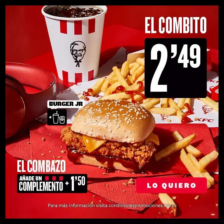 Combitos KFC a solo 2.49 euros ( Take away o restaurante )