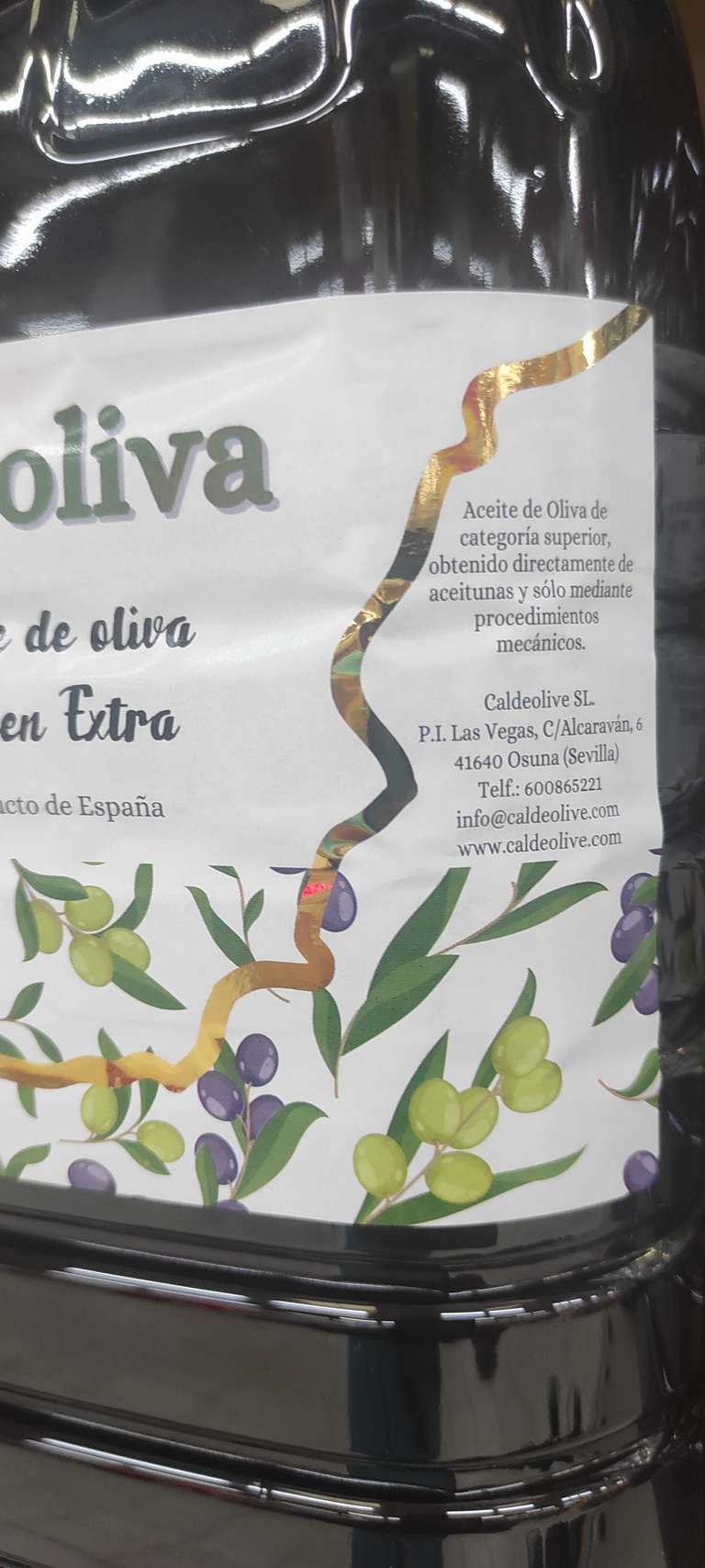 Botella 5 litros Aceite Oliva Virgen Extra SUROLIVA