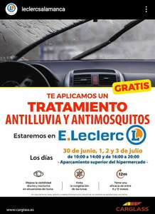 Tratamiento antilluvia y antimosquitos gratis en E.Leclerc Salamanca