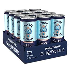 Bombay Sapphire Gin & Tonic Listo Para Tomar, la Lata Premezclad, 12 x 25 cl