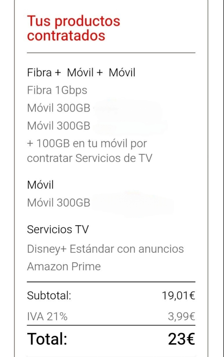 Pack fibra 1gb y 2 líneas 300gb por 20€, Prime y Disney gratis + líneas adicionales de 300gb por 3€
