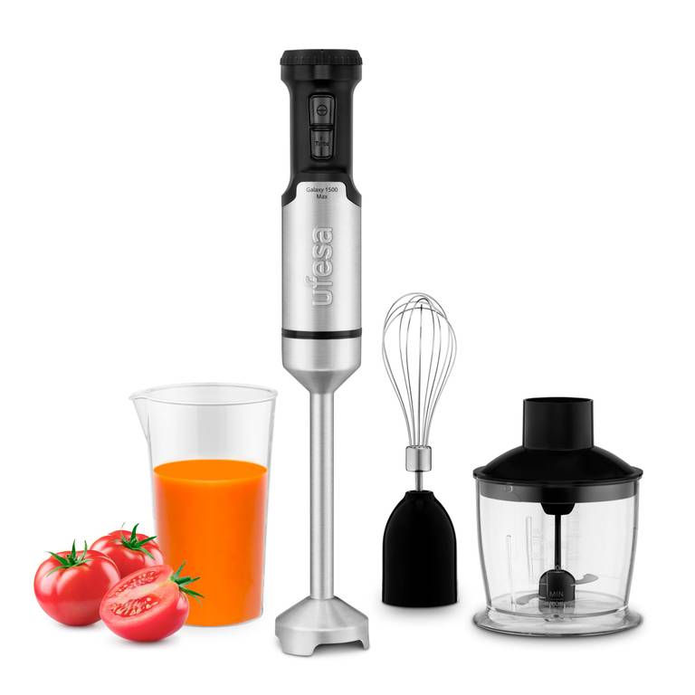 Ufesa Galaxy Max Batidora de Mano, Potencia 1500 W, Control de 24 velocidades + TURBO, 4 Cuchillas de Alta Eficiencia SIN BPA