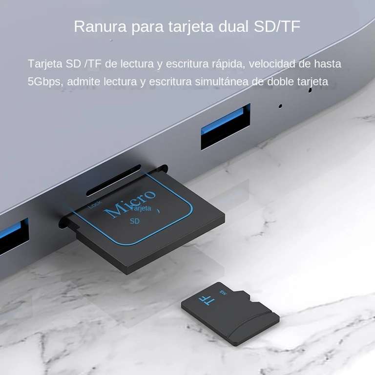 Hub USB-C con carcasa de disco duro, estación con tipo C: Mac Mini M2, Mac Studio M1 Max Ultra con SATA, USB 3.0, lector de tarjetas SD/TF