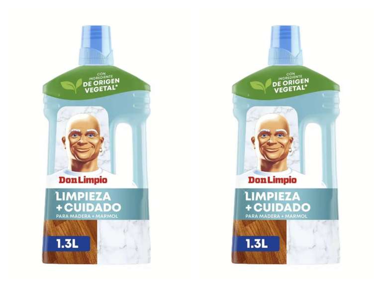 2x Don Limpio Limpia Suelos Superficies Delicadas Detergente Liquido 1.3l, Friegasuelos con PH Seguro. 1'79€/ud