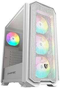 Torre Gaming Nfortec Krater para PC con Cristal Templado y 4 Ventiladores RGB de 120mm incluidos, Color Blanco O Negro