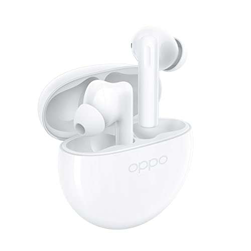 OPPO Enco Buds 2 - Auriculares inalámbricos, Cancelación de ruido, Bluetooth 5.2, Resistencia al agua IP54 - Blanco