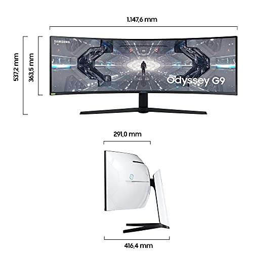 Samsung LC49G93TSSRXEN Odyssey G9 - Monitor curvo de 49'' DQHD (5120 x 1440p, 1 ms, 240 Hz