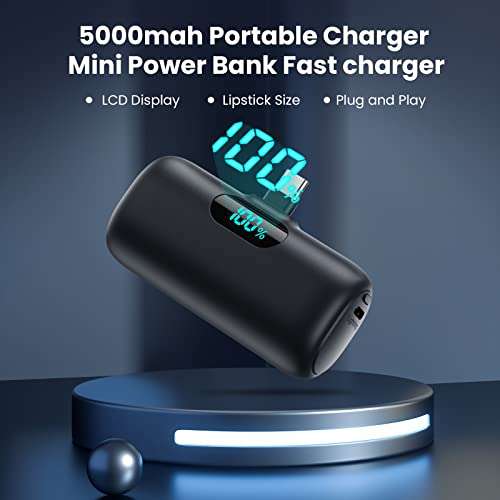 Mini Power Bank, 5000mAh USB C