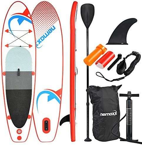 nemaxx PB305 Tabla de Paddle Surf Sup 305x76x10cm, Rojo/Azul, con todos los accesorios