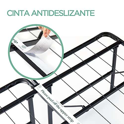 Zinus 35 cm, Base para colchón sin montaje SmartBase, estructura de cama metálica, almacenamiento debajo de la cama, 135 x 190 cm, blanco