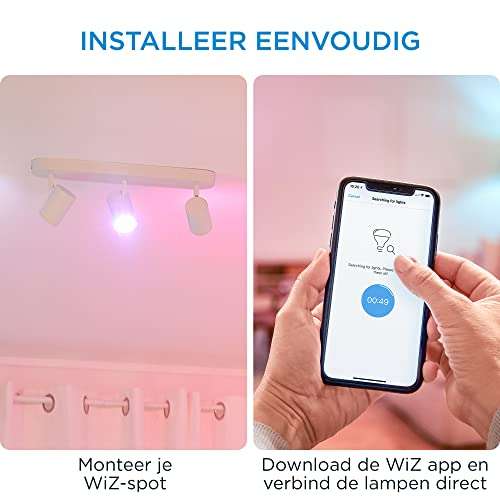 Wiz IMAGEO, 3 Focos LED Inteligentes, Luz Blanca y de Colores, Compatible con Alexa y Google Home