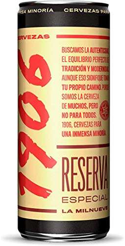 Cerveza 1906 Reserva Especial - Paquete de 24 latas de 330 ml.