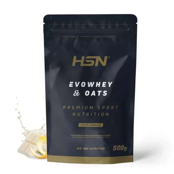 Evowhey & Oats de HSN | Sabor Natillas 500 g = 10 Tomas | Proteína Whey con Harina de Avena | Ideal para Desayunos | Bajo en Azúcar |