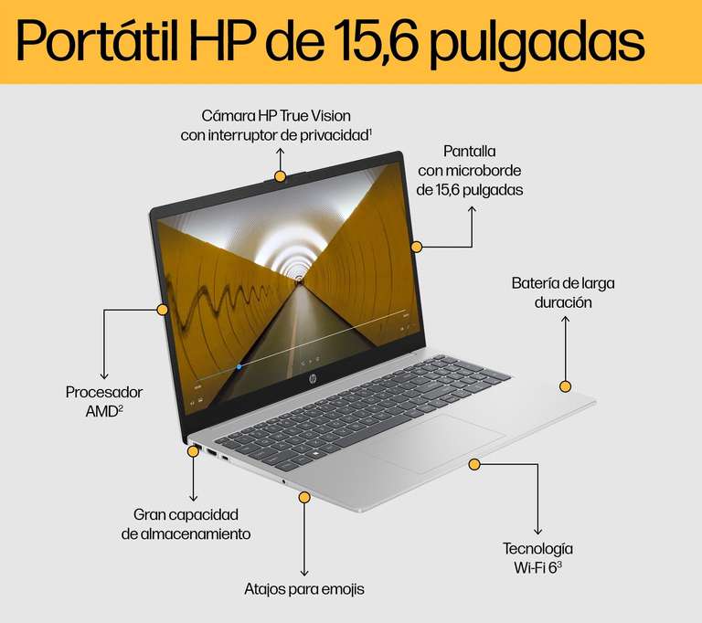 HP 15-fc0077ns - Ordenador portátil de 15.6" Full HD