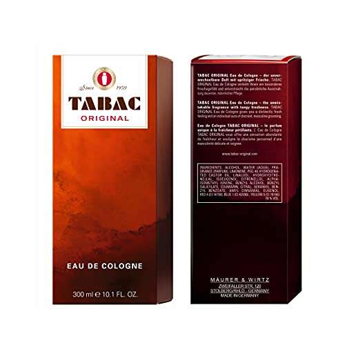 Tabac Original I Eau de Cologne - Original Desde 1959 - especiada y fresca - fragancia masculina atemporal I Splash de 300 ml