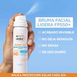 3 x GARNIER DELIAL Bruma Facial Solar Muy Alta Protección FPS50+ Pieles Sensibles Hidrata Y Fija El Maquillaje 75 ml [Unidad 3'94€]