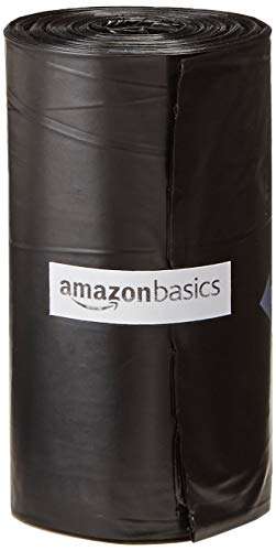 Amazon Basics - Bolsas para excrementos de perro con dispensador y clip para correa (300 bolsas)