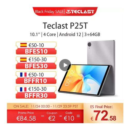 Tablet Teclast P25T 3GB/64GB - Desde España