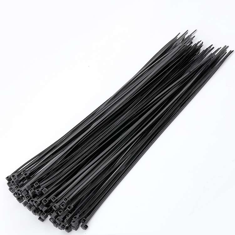 Bridas Juego de amarre de cables de nailon autoblocante, 100 piezas negras con anillo de fijación para uso industrial