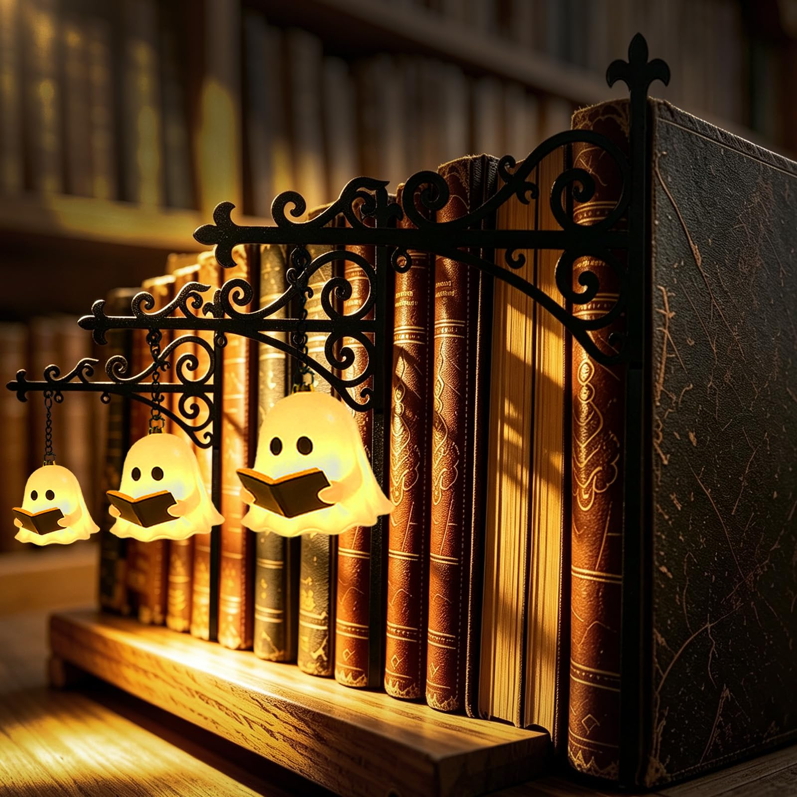 Farol de Biblioteca,3 Piezas Bonita Lámpara de Lectura de Fantasma