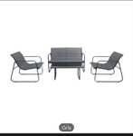 Conjunto de jardín Lazio de 4 piezas (Sofá + 2 Sillones + Mesa)