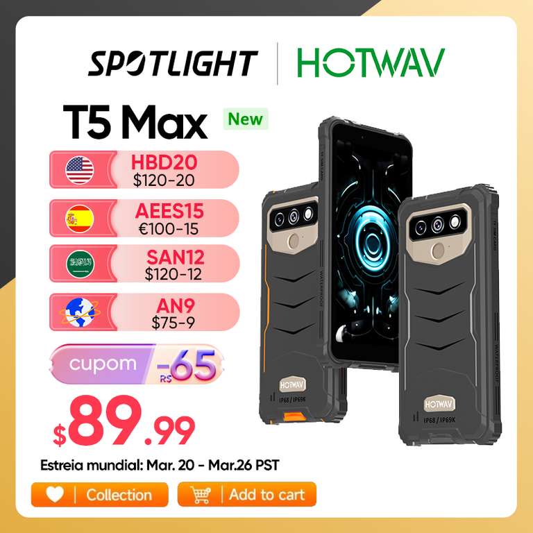 Hotwav T5 Max, 4G, Android 13, MTK6761, pantalla de 6", 4GB, 64GB, 6050mAh