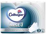 Colhogar “Just 1” 7x6 - Papel Higiénico Ultra Absorbente y Ultra Suave - 5 Capas - Blanco