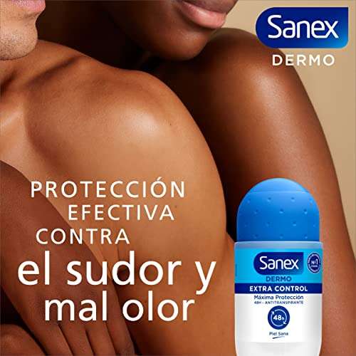 Sanex Dermo Extra Control, Desodorante Hombre o Mujer, Desodorante Roll-On, Pack 6 Uds x 50 Ml