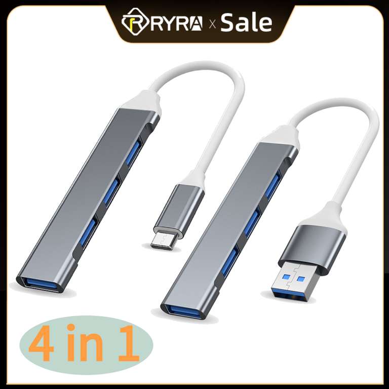 USB 3,0, adaptador Multi divisor de 4 puertos OTG para Xiaomi Lenovo Macbook Pro 13 15 Air Pro, 3,1